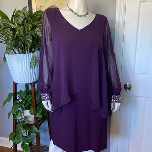 Alex Evenings Plum Cocktail Dress Size 18W